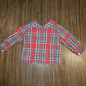 Classic Red Plaid Kids Button-Down Shirt Infant 18 m